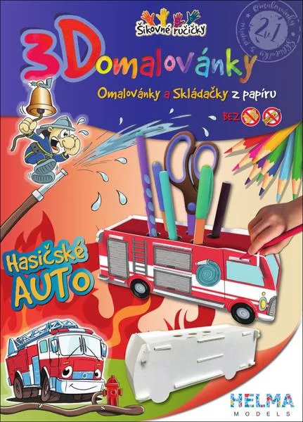 3D omalovánka A4 SET Auto