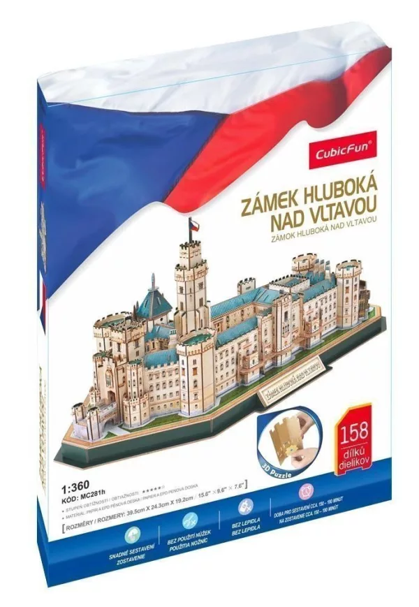 3D Puzzle Zámek Hluboká 158 dílků