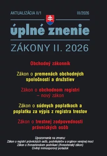 Aktualizácia II/1 2026 Obchodný zákonník
