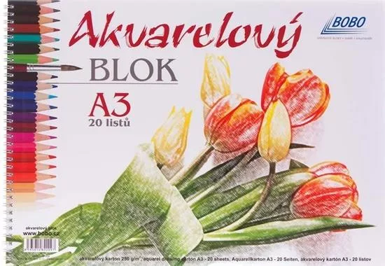 BOBO akvarelový blok A3 20 listů