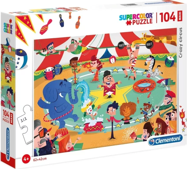 Clementoni Puzzle Maxi Crazy Circus / 104 dílků