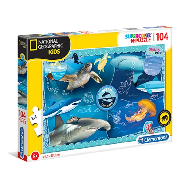 Clementoni Puzzle National Geographic Průzkum oceánu / 104 dílků