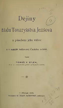 Dějiny řádu Tovaryšstva Ježíšova a působení jeho vůbec a v zemích království Českého zvláště