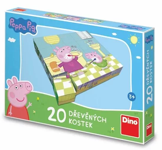 Dino kostky Peppa Pig Veselý den 20 kostek