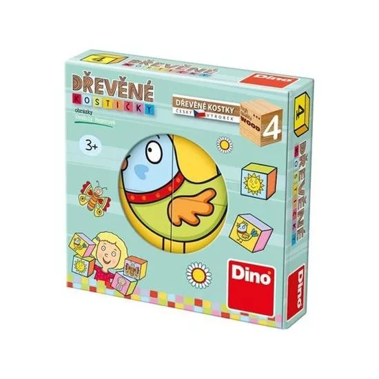 Dino obrázkové kostičky 4 kostky