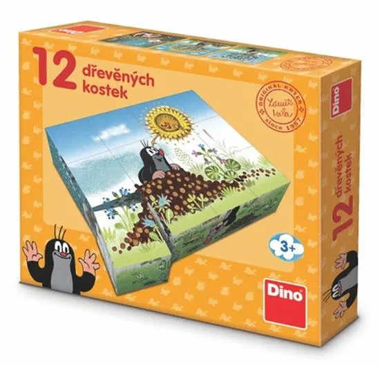 DINO Obrázkové kostky Krtkův rok, 12 kostek