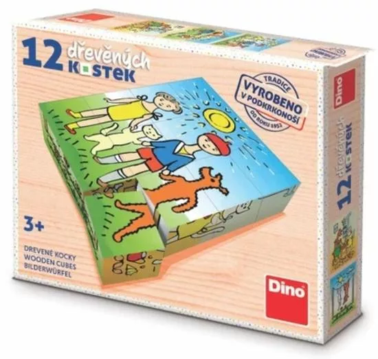 Dino obrázkové kostky Pejsek a kočička