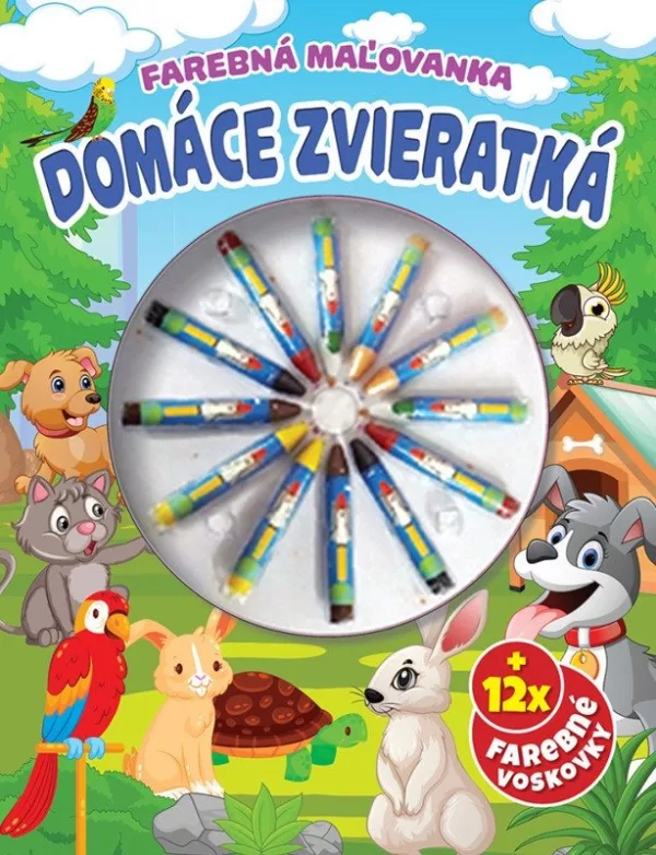 Domáce zvieratká Farebná omaľovanka (slovensky)