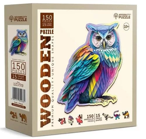 Dřevěné puzzle Moderní sova 150 dílků
