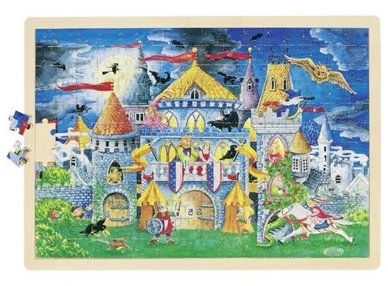 GOKI Dřevěné puzzle Pohádková hodina 192 dílků