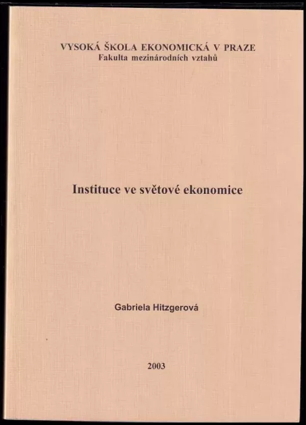 Instituce ve světové ekonomice