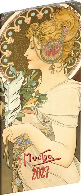 Kapesní diář Alfons Mucha 2027, plánovací měsíční