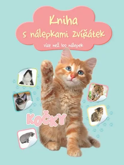 Kniha s nálepkami zvířátek Kočky více než 100 nálepek