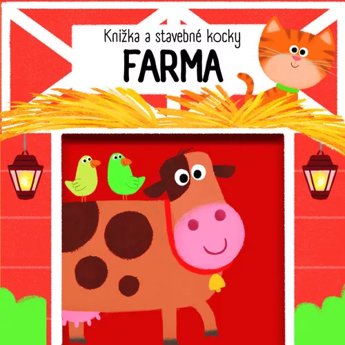 Knižka a stavebné kocky Farma (slovensky)
