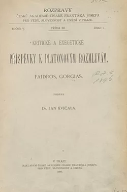 Kritické a exegetické příspěvky k Platonovým Rozmluvám