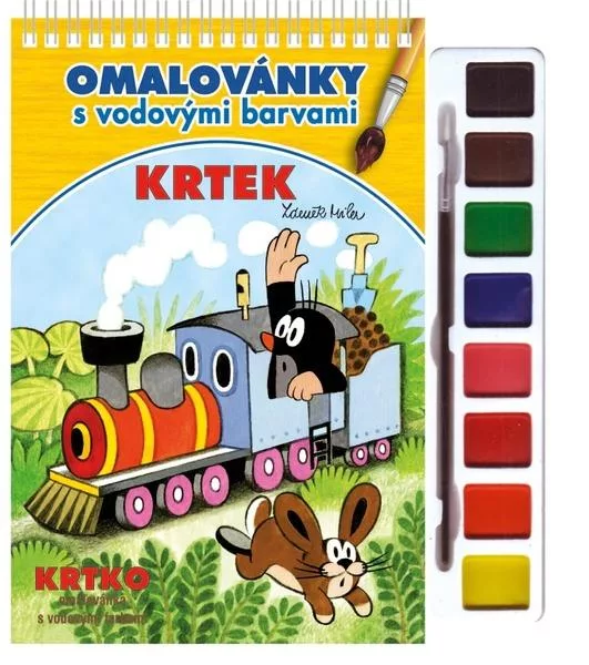 Krtek omalovánka s vodovými barvami