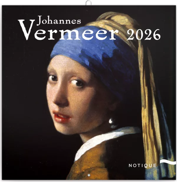 NOTIQUE Poznámkový kalendář Johannes Vermeer 2026, 30 x 30 cm