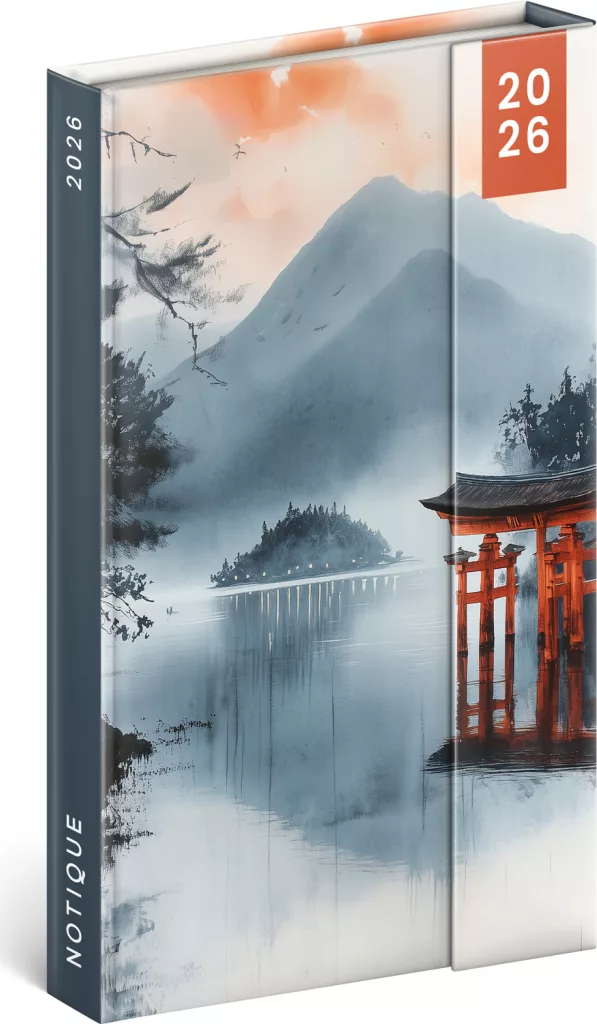 NOTIQUE Týdenní magnetický diář Japonsko 2026, 13 x 21 cm
