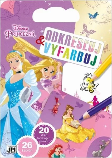 Obkresluj a vybarvuj Disney Princezny