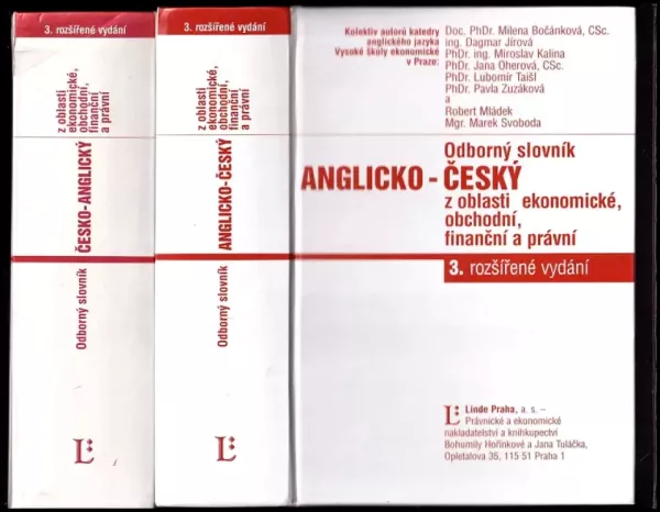 Odborný slovník anglicko-český + česko-anglický z oblasti ekonomické, obchodní, finanční a právní