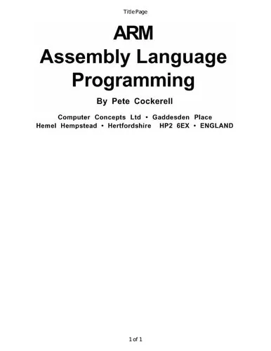 ARM assembly language programming.