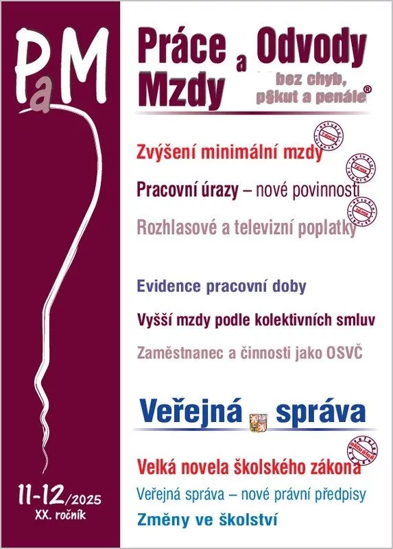 PaM 11-12/2025 Minimální mzda od 1. ledna 2026