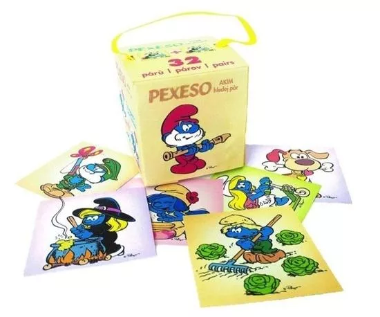 Pexeso v krabičce s úchopem Šmoulové
