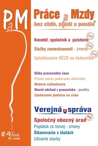 Práce a Mzdy, bez chýb, p§ kút a penále 8-9/2025
