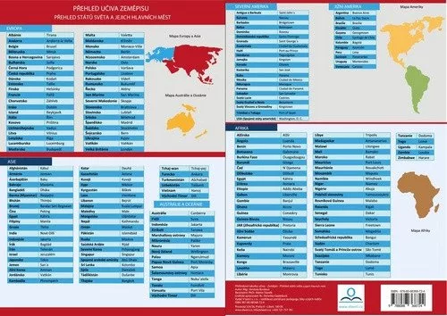 Přehled učiva zeměpis - Přehled států a jejich hlavních měst