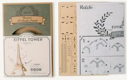 Puzzle 3D Eiffelova věž/121 dílků, dřevě