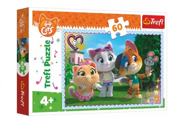 Puzzle 44 koček: Hra s kamarády 60 dílků