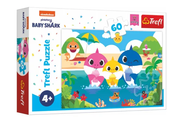 Puzzle Baby Shark s rodinou na dovolené 60 dílků