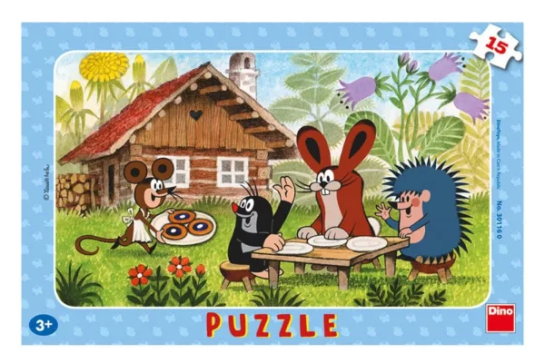 Puzzle deskové Krtek na návštěvě 15 dílků