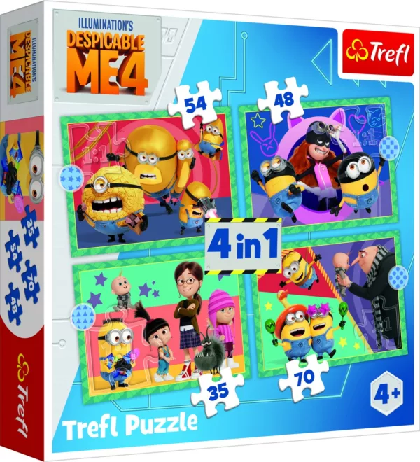 Puzzle Já, padouch 4: Šílení Mimoni 4v1 (35, 48, 54, 70 dílků)