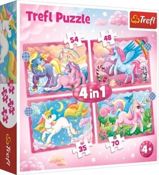 Puzzle Jednorožci a kouzla 4v1