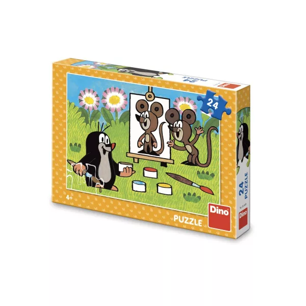 Puzzle Krtek malířem 24 dílků