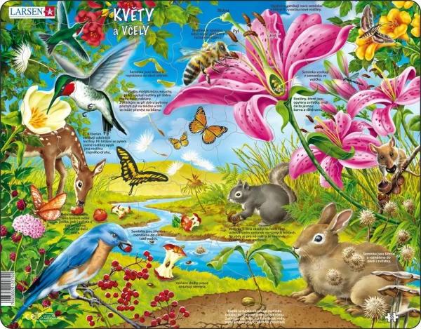 Puzzle MAXI - Květiny a včelky/55 dílků