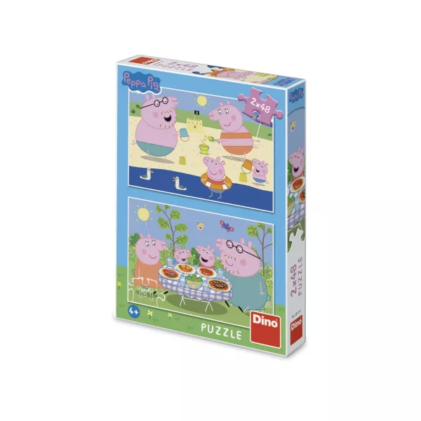 Puzzle Peppa Pig: na dovolené 2x48 dílků