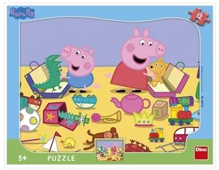 Puzzle - Peppa Pig si hraje 12 dílků deskové tvary