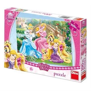 Puzzle Princezny s mazlíčky v parku 100 XL dílků