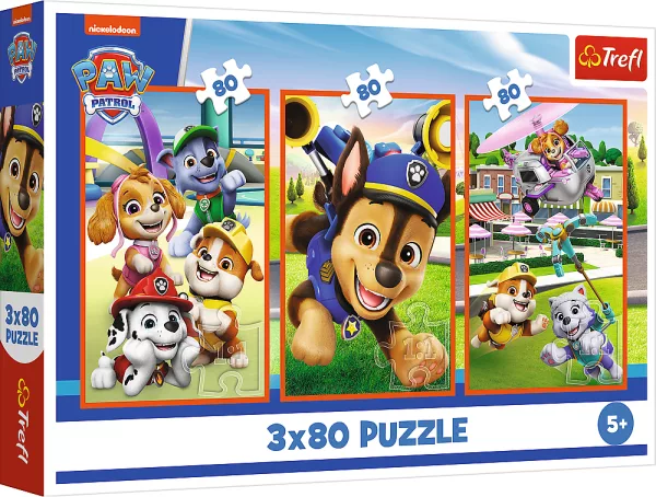 Puzzle Tlapková patrola: Psí gang 3x80 dílků