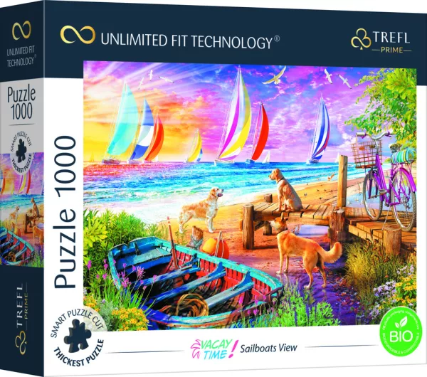 Puzzle Výhled na plachetnice 1000 dílků