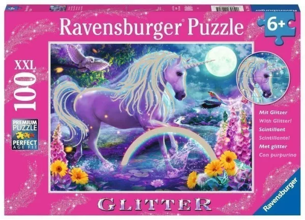 Puzzle Zářící jednorožec 100 dílků