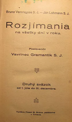 Rozjímania na všetky dni v roku. Druhý sväzok od 1. júla do 31. decembra