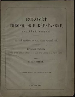 Rukověť chronologie křesťanské, zvláště české