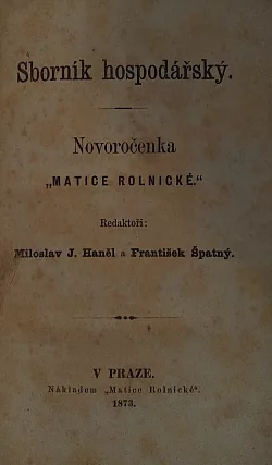 Sborník hospodářský. Novoročenka Matice rolnické