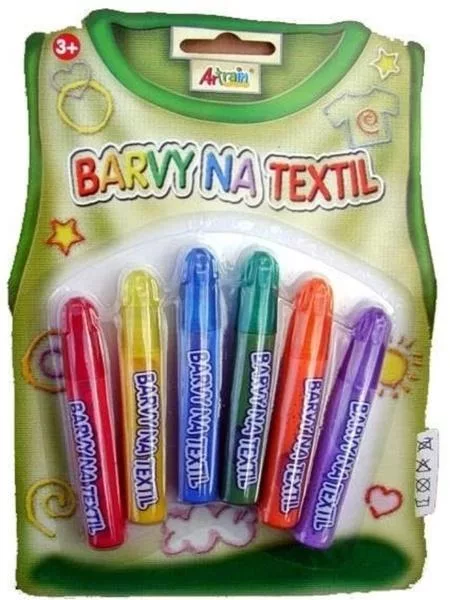 SMT Creatoys Barvy na textil svítící ve tmě 6ks na kartě 14x20cm