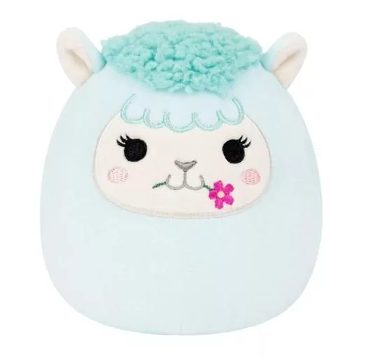 Squishmallows Tyrkysová lama s květinou Lorna