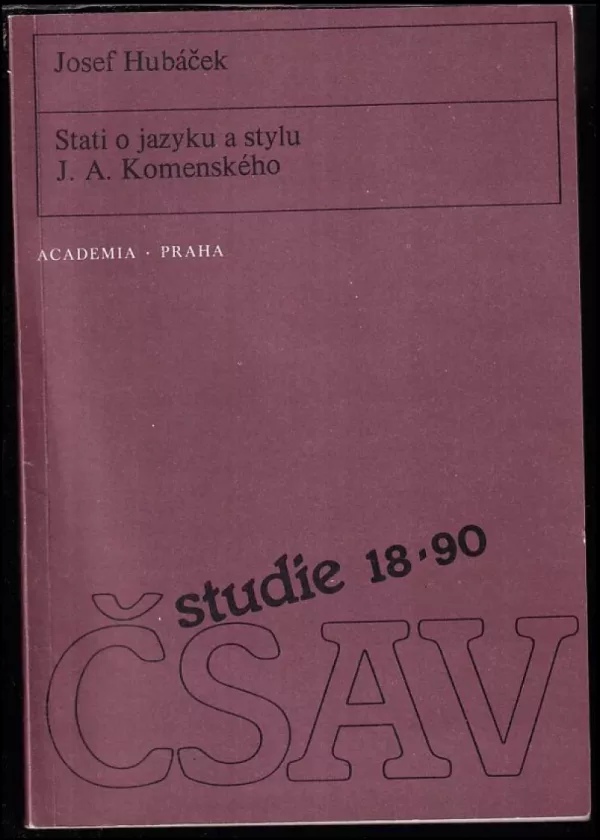 Stati o jazyku a stylu J.A. Komenského
