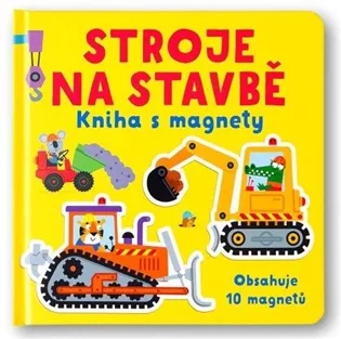 Stroje na stavbě - Kniha s magnety